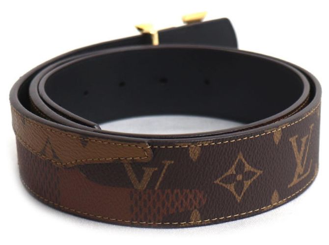 Cintura reversibile Louis Vuitton LV Dimension Marrone - vista 2
