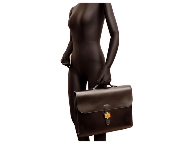 Hermès Hermes Sac à Dépêches 38 Briefcase Noir - vue 9