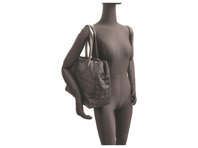 Borsa Tote da donna Chanel Travel Line Nero - vista 8