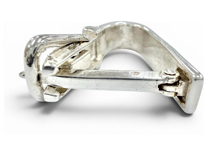 Hermès Hermes Vintage 1970s Ceinture SV800 Scarf Ring Argento - view 2