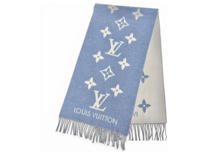 Stola in cashmere blu Louis Vuitton - vista 2