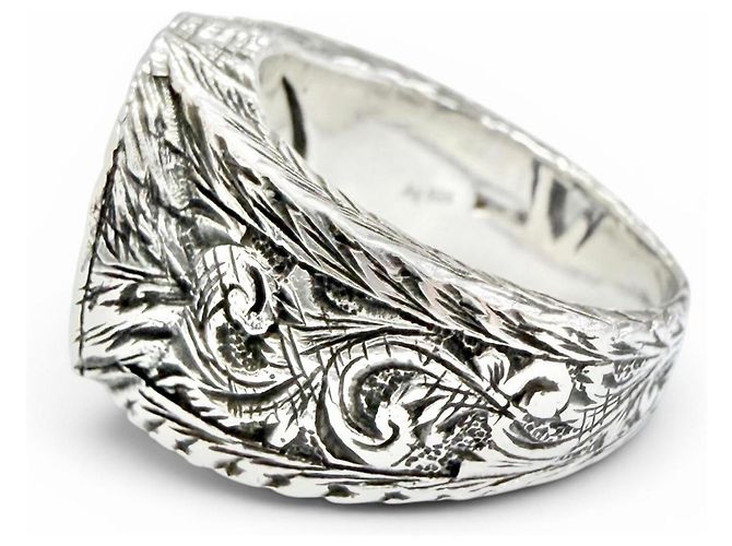 Gucci Silver 925 Interlocking G Band Ring Silvery - view 2