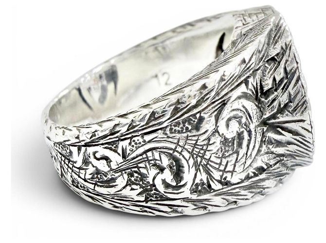 Gucci Silver 925 Interlocking G Band Ring Silvery - view 3