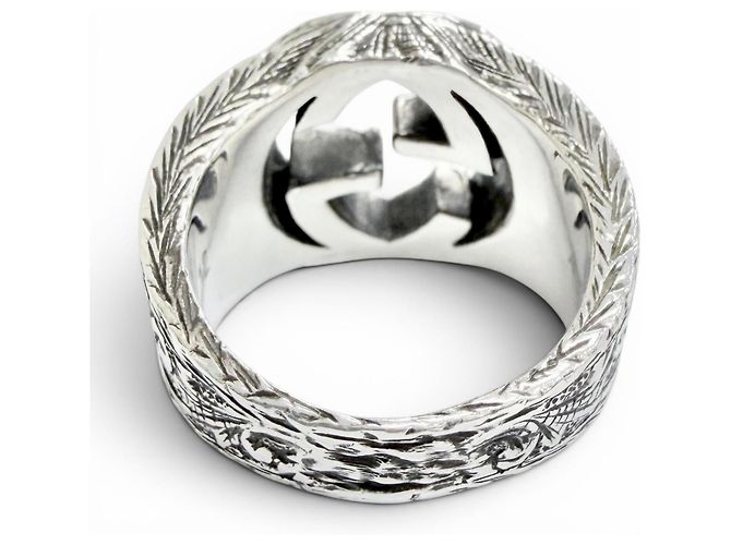 Gucci Silver 925 Interlocking G Band Ring Silvery - view 4