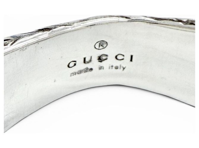 Gucci Silver 925 Interlocking G Band Ring Silvery - view 6