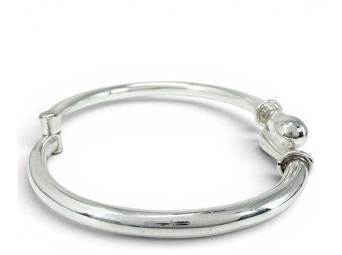 Tiffany & Co. Mexican Hinge Silver Bangle Silvery - view 4
