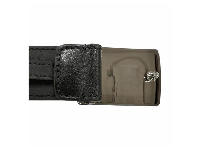 Gucci GG Logo Ledergürtel mit quadratischer Schnalle Schwarz Silber - Ansicht 5