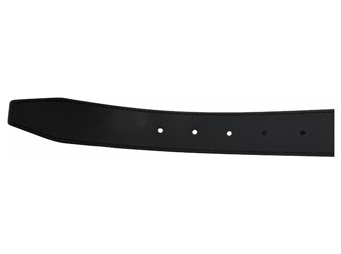 Gucci GG Logo Ledergürtel mit quadratischer Schnalle Schwarz Silber - Ansicht 6