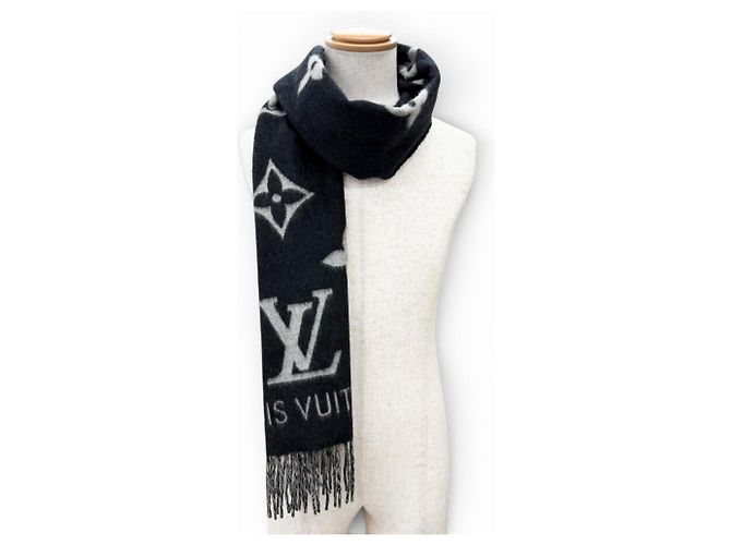 Stola in cashmere Louis Vuitton Marrone Nero - vista 3
