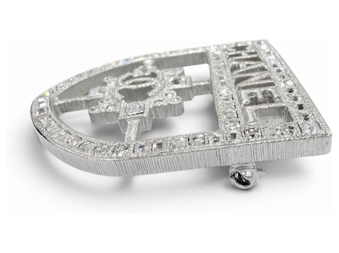 Spilla Chanel B15B in strass argento - vista 3