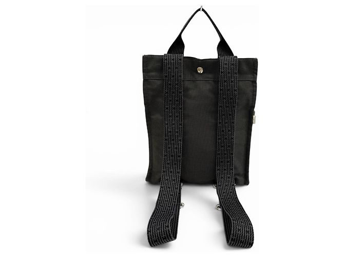 Hermès Zaino in tela Hermes Herline Ad PM Marrone - vista 2