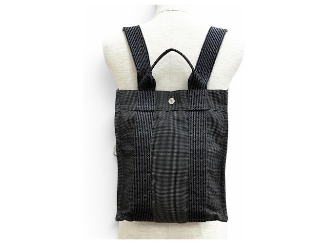 Hermès Zaino in tela Hermes Herline Ad PM Marrone - vista 5