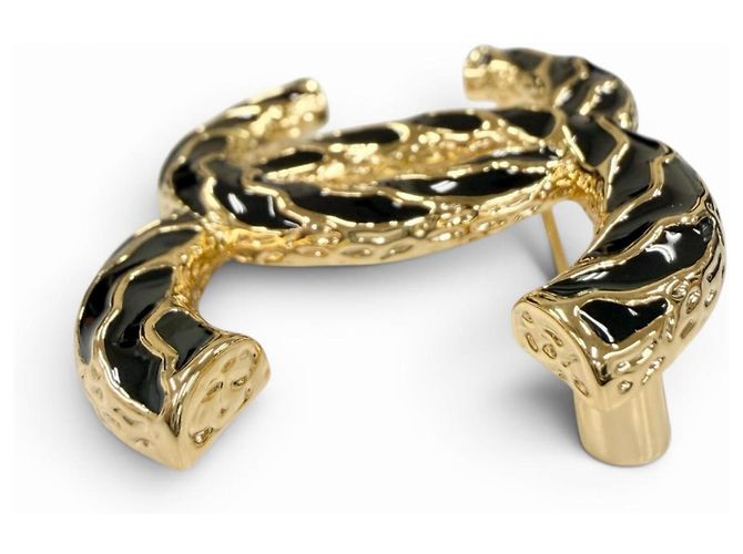 Chanel B24P Coco Mark Brosche Schwarz Golden - Ansicht 2