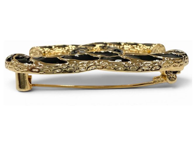 Chanel B24P Coco Mark Brosche Schwarz Golden - Ansicht 5