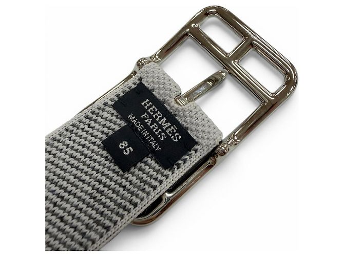 Hermès Cinto HERMES Cape Cod 32mm Woolly Prateado com Fivela de Pino Marrom - vista 5