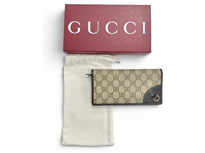 Gucci GG Emblem Continental Wallet Black Beige - view 2