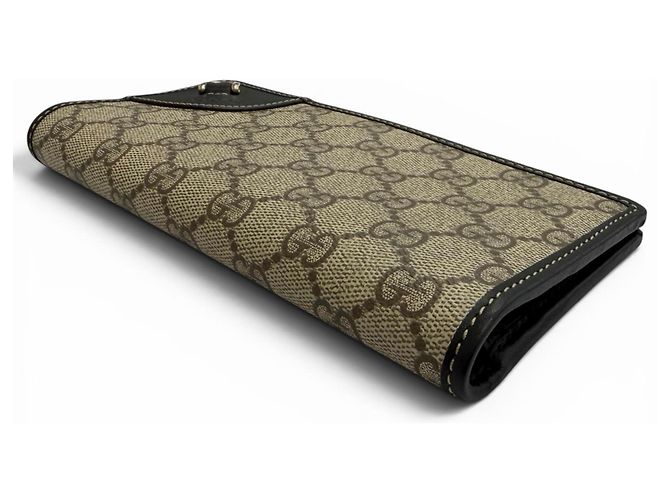 Gucci GG Emblem Continental Wallet Black Beige - view 4