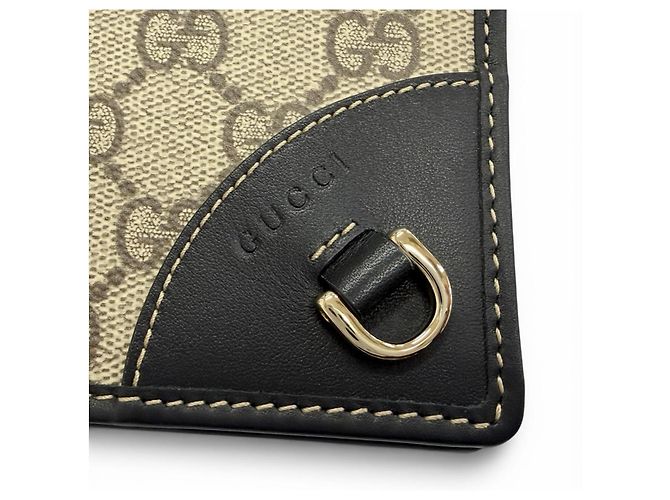 Gucci GG Emblem Continental Wallet Black Beige - view 8