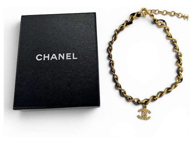 Collana Choker CHANEL Vintage 96P Nero D'oro - vista 2