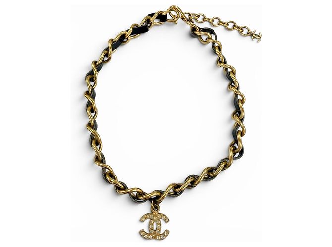 Collana Choker CHANEL Vintage 96P Nero D'oro - vista 3