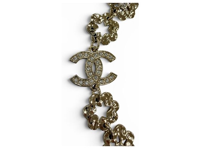 Collana Chanel I25C Coco Mark Flower Rhinestone D'oro - vista 2