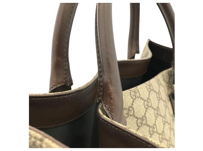 Gucci GG Supreme Leder Tote Bag Braun - Ansicht 8