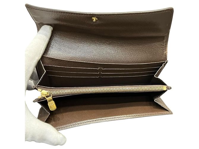 Louis Vuitton Damier Ebene Portefeuille Sarah Long Wallet Braun - Ansicht 3