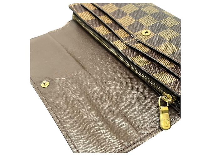 Louis Vuitton Damier Ebene Portefeuille Sarah Long Wallet Braun - Ansicht 9