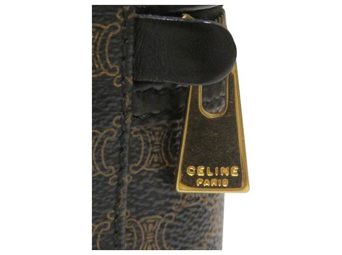 Céline Beauty Case Celine motivo Macadam Marrone Nero - vista 6