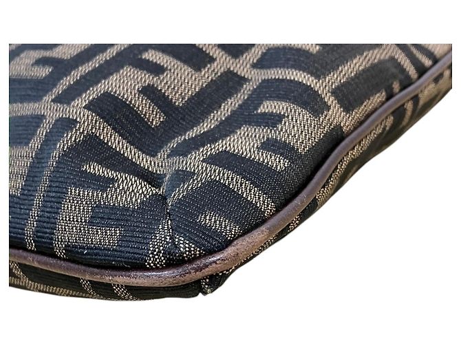 Borsa a tracolla Fendi in tela Zucca e pelle Marrone - vista 6