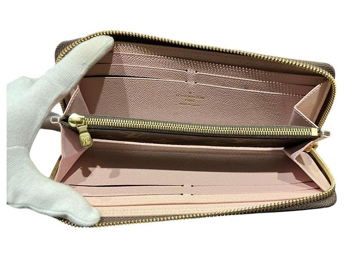 Cartera Louis Vuitton Portefeuille Clemence Round Zip Long Wallet Castaño Rosa - vista 3