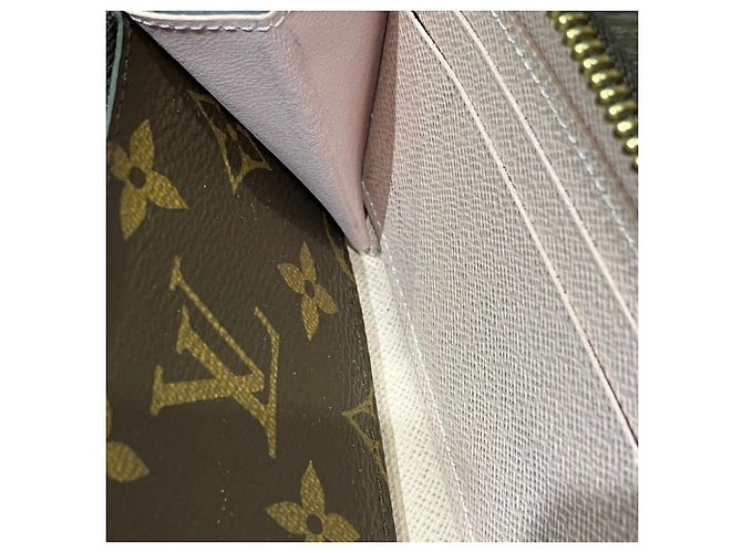 Cartera Louis Vuitton Portefeuille Clemence Round Zip Long Wallet Castaño Rosa - vista 9