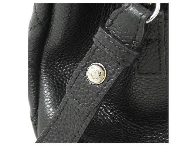 Borsa a tracolla Chanel 50755 in pelle di vitello granulata nera Nero - vista 4