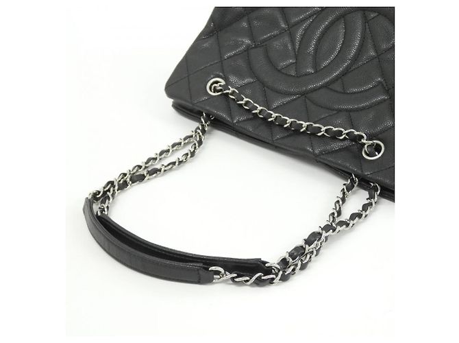 Borsa a tracolla Chanel 50755 in pelle di vitello granulata nera Nero - vista 8