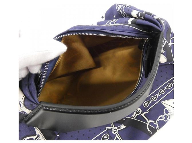 Hermès Borsa Hermes LA PROMENADE DU MAIN BANDANA Blu - vista 5
