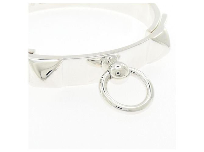 Pulsera rígida Hermès Collier de Chien en plata - vista 2