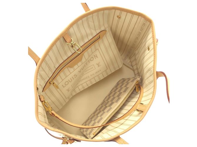 Borsa Louis Vuitton Damier Azur Neverfull PM Blu - vista 6