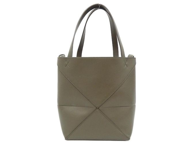 Loewe Puzzle Fold Mini Tote Grün Khaki - Ansicht 2