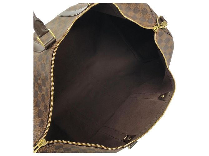 Louis Vuitton Damier Keepall Bandoulière 55cm Borsa Boston Damier ebene - vista 7
