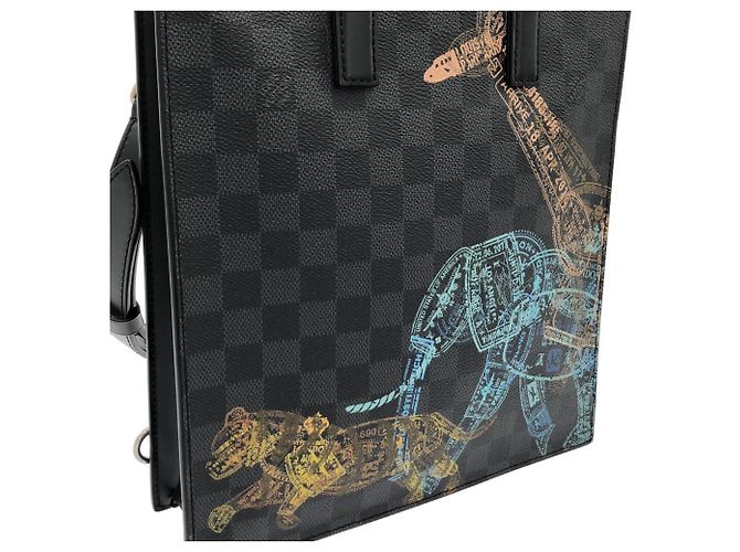 Louis Vuitton Damier Graphite Stamp Sac Plat Messenger Handbag Damier ebene - vista 8
