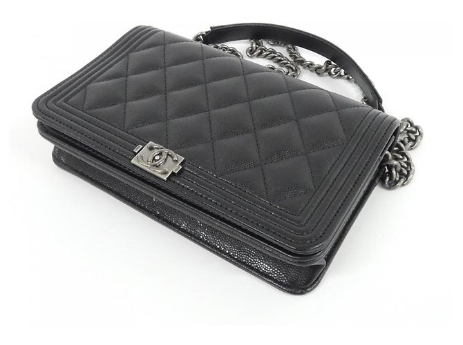 Chanel Boy Line AP1117 Black Chain Wallet Nero - vista 3