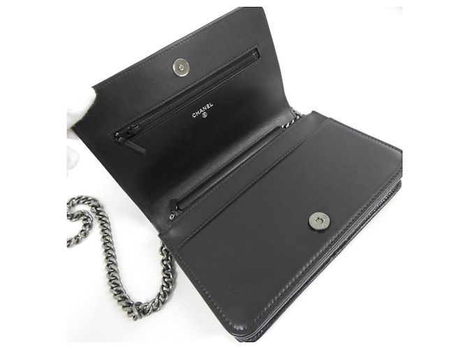 Chanel Boy Line AP1117 Black Chain Wallet Nero - vista 6