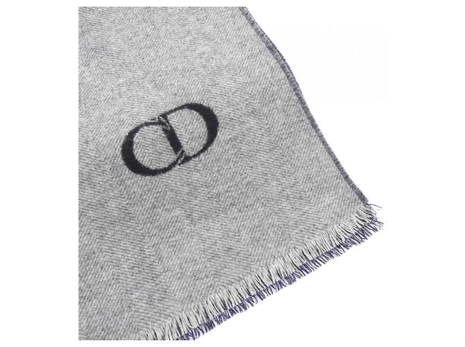 Stola in cashmere grigio Christian Dior Marrone - vista 2