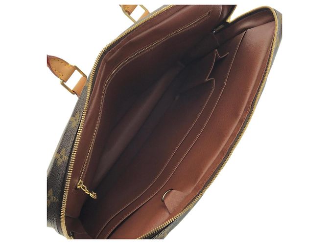 Louis Vuitton Monogram Porte Documents Voyage Handbag Brown - view 7