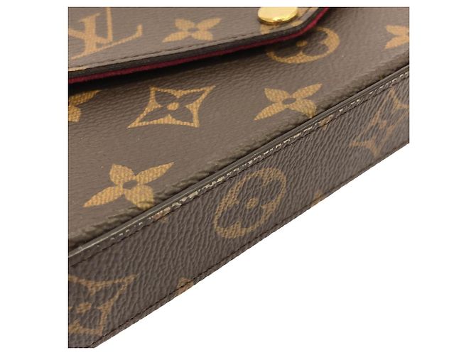 Borsa a tracolla Louis Vuitton Monogram Pochette Felicie Marrone - vista 3