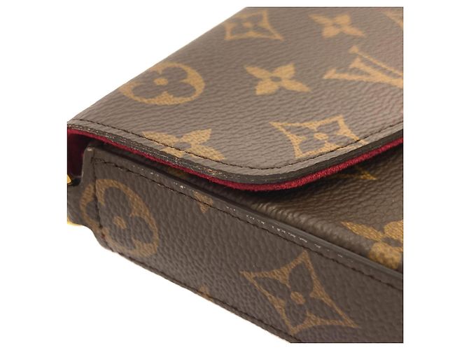 Borsa a tracolla Louis Vuitton Monogram Pochette Felicie Marrone - vista 5