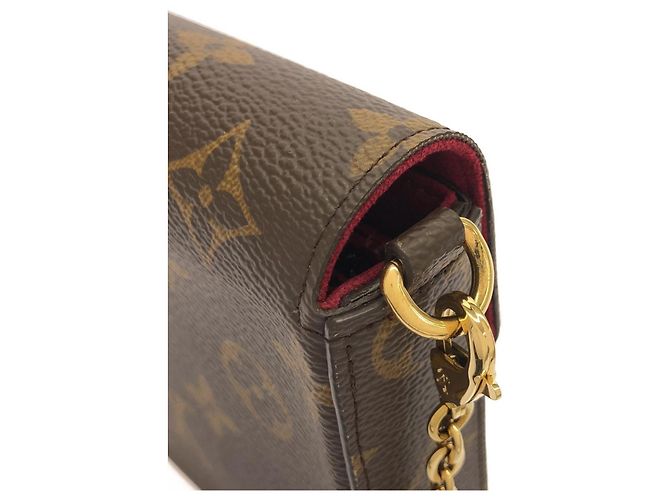 Borsa a tracolla Louis Vuitton Monogram Pochette Felicie Marrone - vista 6