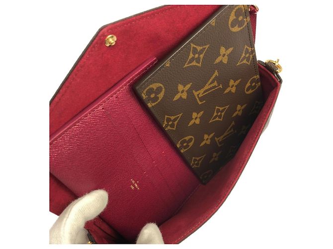 Borsa a tracolla Louis Vuitton Monogram Pochette Felicie Marrone - vista 8
