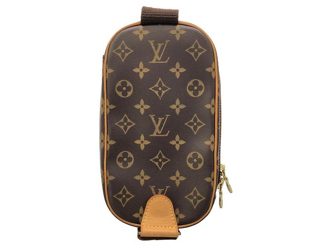 Borsa a tracolla Louis Vuitton Monogram Pochette Gange M51870 Marrone - vista 2