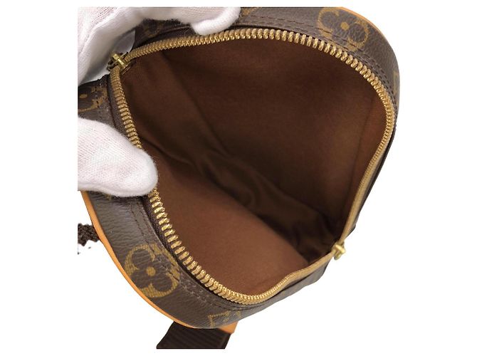 Borsa a tracolla Louis Vuitton Monogram Pochette Gange M51870 Marrone - vista 7